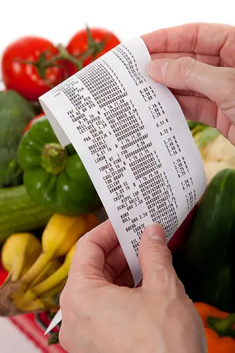 a man holding receipt with a grocery cart as an example of GST implementation.
