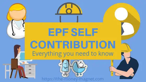 A backdrop of self-employed occupations with wording EPF Self Contribution.