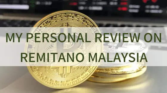 golden Bitcoin coins with wording My Personal Review on Remitano Malaysia.