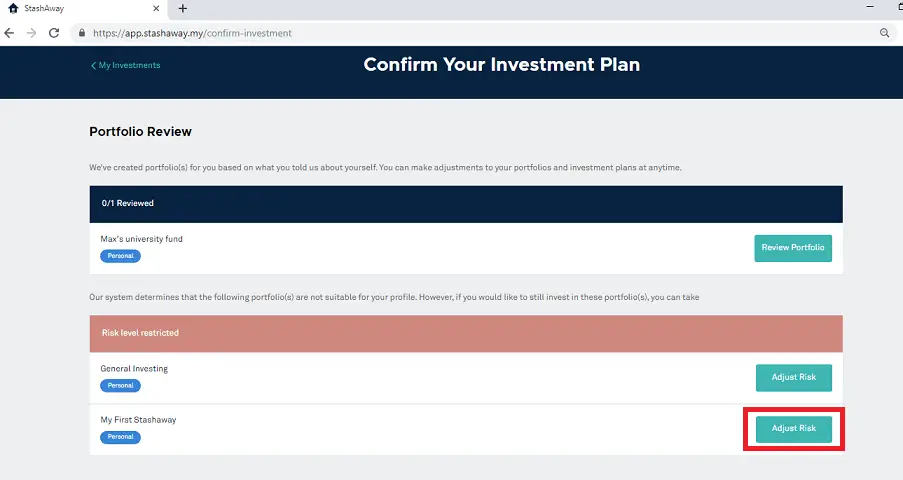 Adjusting and confirming the investment plan.