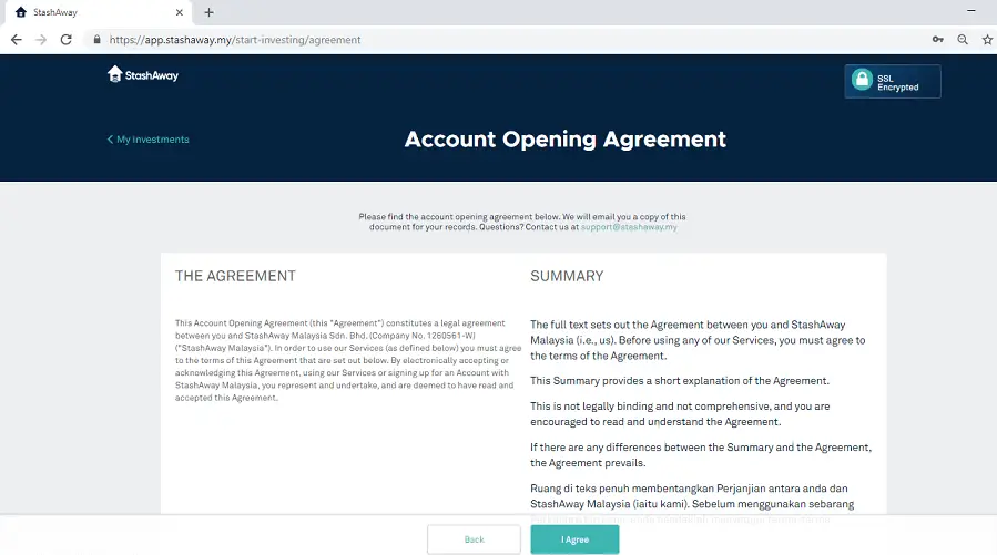 StashAway Malaysia Account Opening Agreement.