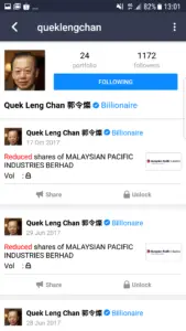 Printscreen of Queklengchan profile on Spiking PRO app