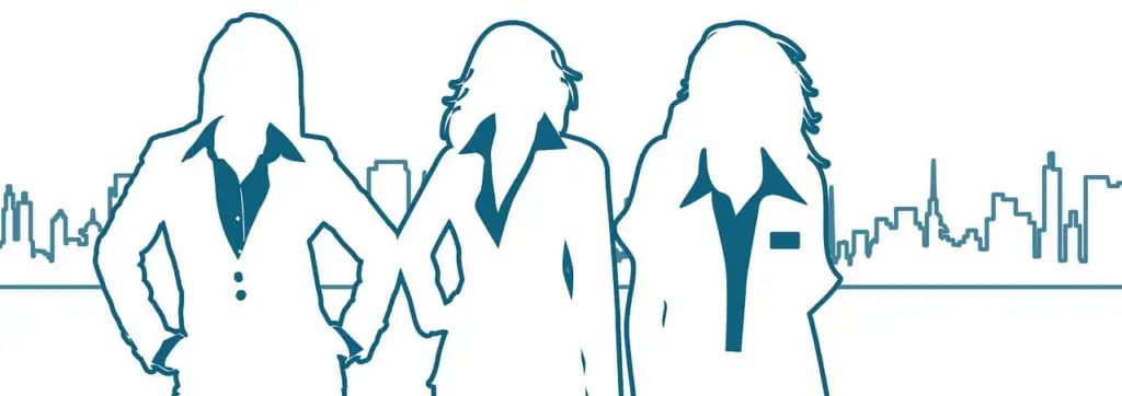 an illustration of 3 female insurance agents