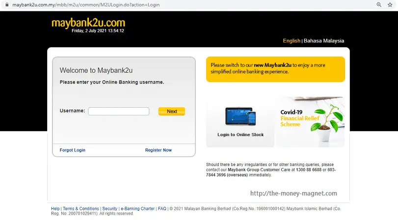 Login using the classic Maybank2u login page to uplift Maybank eFixed Deposit successfully.