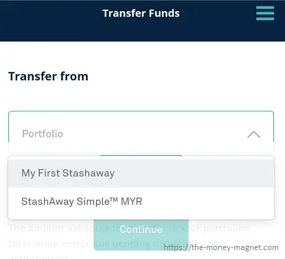 Transferring funds between different portfolios.