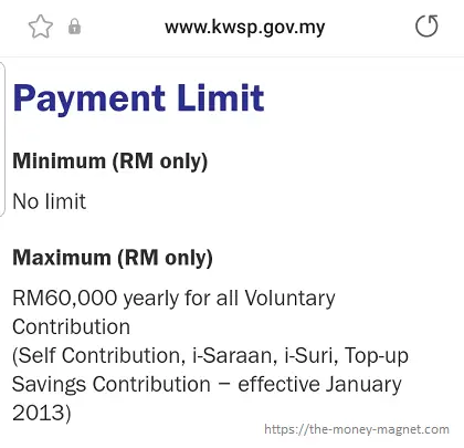 i-Saraan contribution limit is RM60,000 in a year.