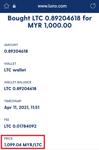 Bought RM1,000 of Litecoin near to its 2021 all-time high.