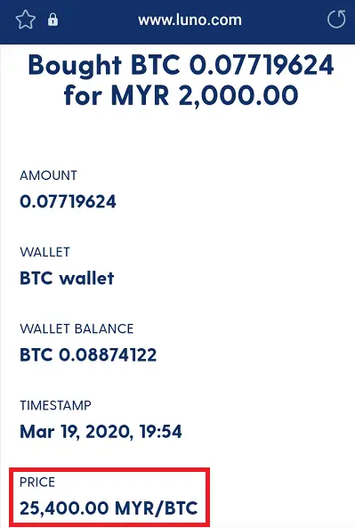 Bought RM2,000 of Bitcoin during crypto crash in March 2020.