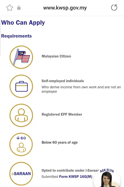 Five requirements to be eligible for i-Saraan.