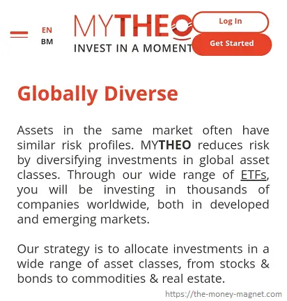Robo-advisor MYTHEO shows another benefits of investing in robo-advisors by minimizing risks through a selected global ETFs.