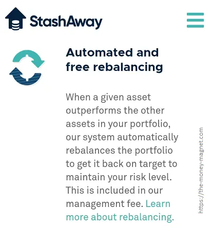 Benefits of investing in robo-advisors such as StashAway offer peace of mind through its automated and free portfolio rebalancing.