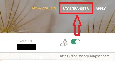 Maybank2u's Pay and Transfer tab.