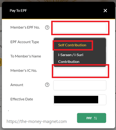 Making EPF Payment for Self Contribution through Maybank2U.