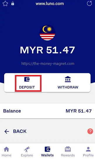 How to make a deposit to Luno wallet as part of Luno Malaysia review.