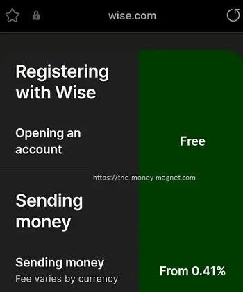 Wise does not charge registration fee.